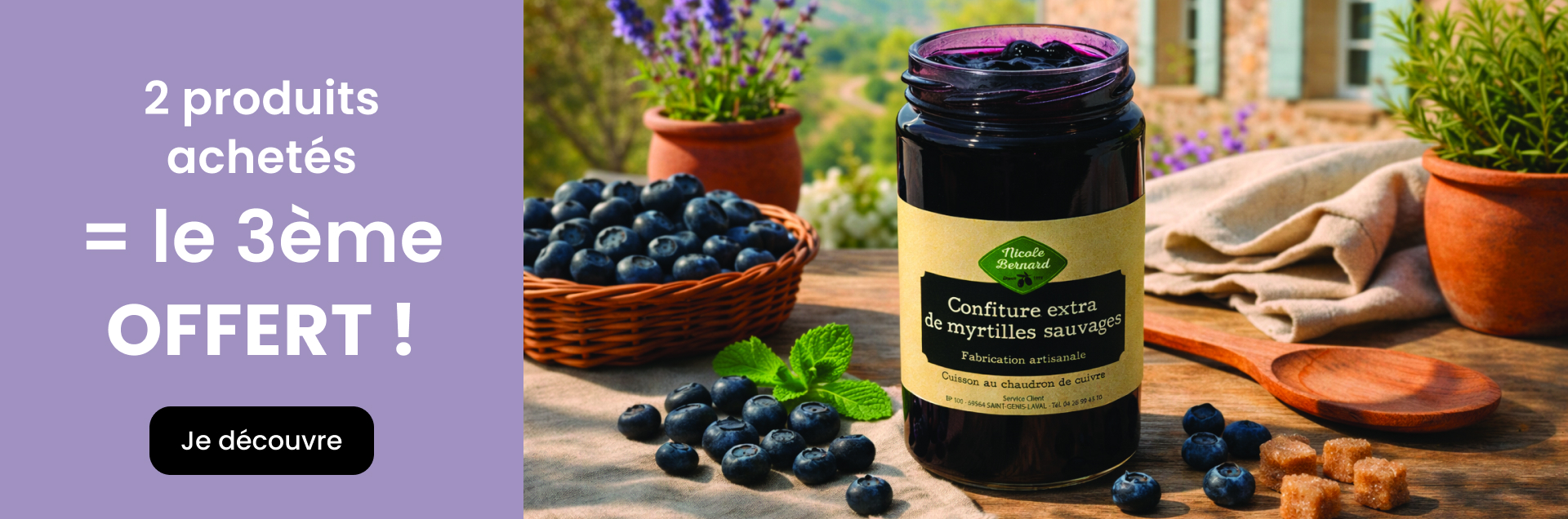 2 produits achetés = le 3ème OFFERT